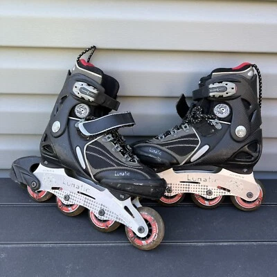 Patines en línea Kryptonic Lunatic para hombre talla 7 para mujer talla 8 ABEC5 76 MM 82A negro rojo Foto 1 de 4