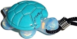 1pc Turtle with Blue Howlite Shell / Opalite body - Crystal gemstone necklace - Picture 1 of 3