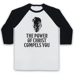 EXORCIST THE POWER OF CHRIST COMPELS YOU FATHER MERRIN 3/4 SLEEVE BASEBALL TEE - Picture 1 of 11