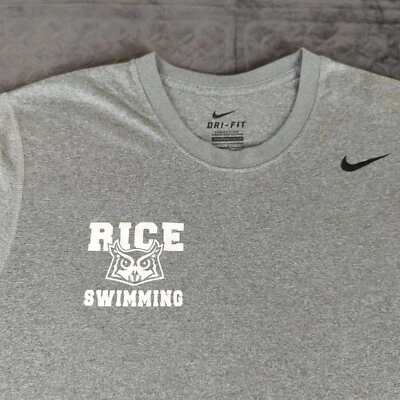 Camisa de Natación Rice Owls Nike Dri Fit Cuello Redondo Gris Manga Corta Hombres Grande Foto 1 de 4