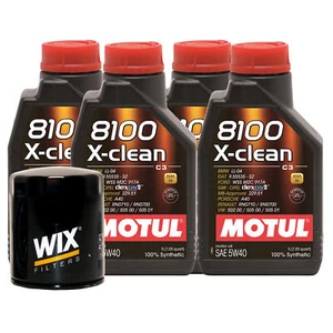 4L Motul 8100 X-CLEAN 5W40 Wix Filter Motor Oil Change Kit API SN - Picture 1 of 1