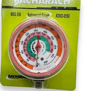 Bacharach MSG 550 Refrigerant Gauge, #2002-0250, For R12, R22, R134a, 2–1/2” - Picture 1 of 6