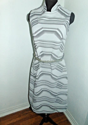 VTG Toni Todd Sleeveless Striped Day Church Dress A-Line Sheath Polyester S-M - Изображение 1 из 4