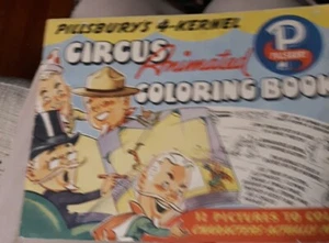 Pillsbury Flour 4 kernal circus animated vintage 22 page coloring book 1944  - Picture 1 of 9
