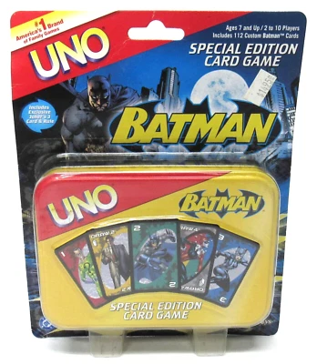 New Sealed Sababa Toys UNO Batman Special Edition Tin Holder  Card Game 2005 - Image 1 of 4