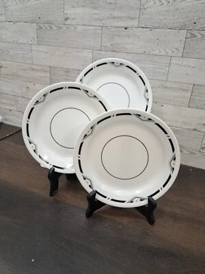 Juego de 3 Platos de Ensalada Corelle Zenith 7.25" Rayas Negras Rosa Flor Verde Líneas Foto 1 de 4