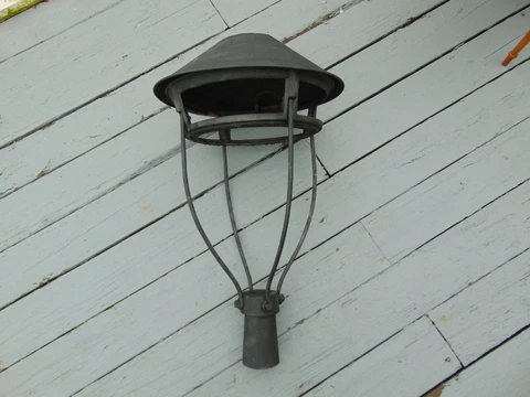 Antique 1866 MINER'S Pat E A HEATH NY Cast Iron Yard Street Lantern Light Frame Cover