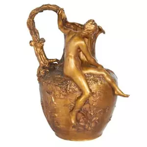 Alexandre Vibert, French Art Nouveau Figural Gilt Bronze Ewer, Circa 1900 - Picture 1 of 8