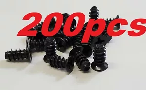 200 pièces (paquet de 200) vis de ventilateur noires étui pour PC montage de ventilateur ou vis de protection de barbecue - Photo 1/5