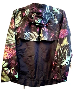 Nike Women Floral Windbreaker Jacket Hooded Lightweight sportswear Girls XL - Picture 1 of 10