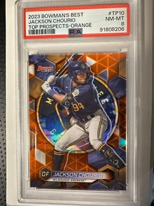Jackson Chourio 2023 Bowman's Best Top Prospects TP-10 Orange #/25 - Brewers PSA - Picture 1 of 1