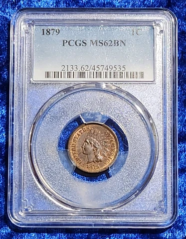 1879 Indian Cent PCGS MS62BN - 1C US Copper Coin Cover