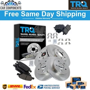 TRQ Premium Ceramic Brake Pad & Rotor Front & Rear Kit for Chevy Pontiac - Picture 1 of 6
