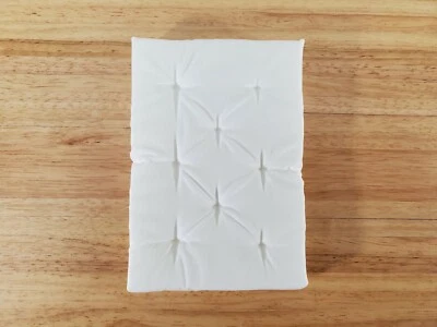 Dollhouse Double Mattress White Tufted 1:12 Scale Miniature Bedroom 6 1/4" Long - Image 1 of 4