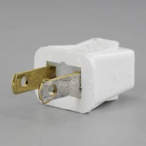 WHITE LEVITON 1-2-3 SNAP ON PLUG POLARIZED 18/2 SPT1 LAMP CORD 30031J - Picture 1 of 2
