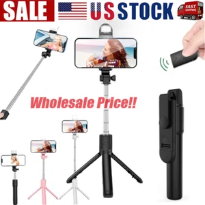 US Selfie Stick Tripod Remote Desktop Stand Phone Holder iPhone 16 X Samsung LOT - Picture 1 of 19