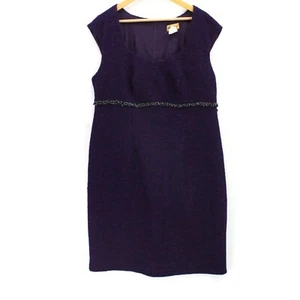 Midnight Velvet Shift Dress Womens Plus Purple Sleeveless Scoop Neck Size 16W - Picture 1 of 7