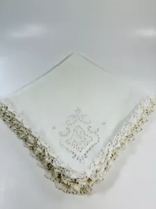 6er Set Vintage 50er weiße Baumwolle Schnitt Stickerei Abendessen Servietten - Bild 1 von 9