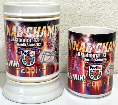 Oklahoma Sooners Stein & Mug Set 2001 Orange Bowl National Champions Cover