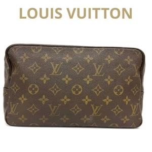 Auth Louis Vuitton Monogram Trousse Toilette 28 Clutch Hand Bag M47522 LV F/S - Picture 1 of 20