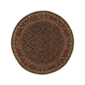 5'9"x5'9" Round Blue All Over Herrita Design Hand Knotted Wool Rug G62349 - Picture 1 of 8