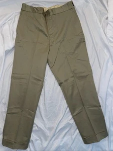 VTG Burlington Mens Tan Union Made Sanforized Cramerton Army Cloth Pants - 50’s - Picture 1 of 7