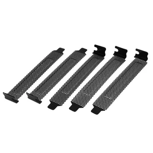 5PCS Black Vented PCI Slot Covers - Dust Filter Blanking Plates for PC Cas - Afbeelding 1 van 6