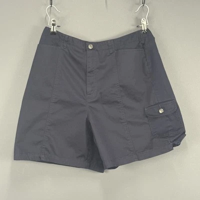 Shorts Crazy Horse Feminino 14 Azul Marinho Utilitário de Carga 100% Algodão Bolsos Casuais - Imagem 1 de 4
