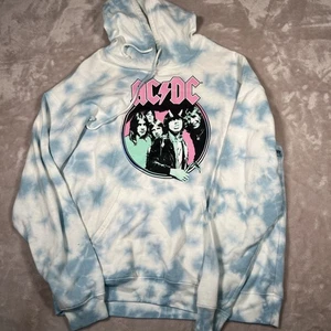 AC/DC Hoodie XL Group Shot Tie Dye Distressed - Picture 1 of 8