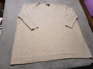 Maglione Eileen Fisher 100% cashmere donna XS oversize scollo a V beige - Foto 1 di 8