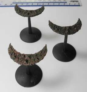 3 NECRON JACKAL CLASS RAIDERS Metal Battlefleet Gothic Necrons Ships 1990s T1cB - Picture 1 of 2