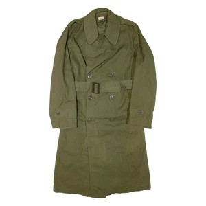 Belted Mens Trench Jacket Green S - Picture 1 of 6