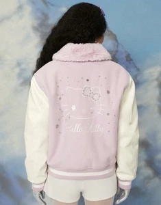 Forever 21 X Hello Kitty Letterman Varsity Bomber Jacket Sanrio Women’s XS NWT - Picture 1 of 15