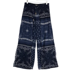 Denim & Supply Ralph Lauren Womens Size 2 Pants Wrap Legs Bandana Print Cotton - Picture 1 of 12