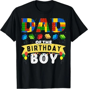Dad of the birthday boy Building Blocks Master builder T-Shirt Hoodie - Picture 1 of 16