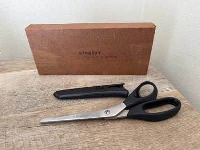 Gingher German Scissors Black Plastic Handle Sheath Knife Edge Shears - Image 1 of 4