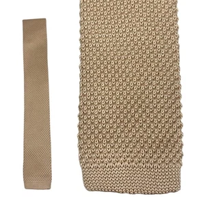 Vintage 60s Gestrickt Krawatte Gewebt Gehäkelt Quadratisch Ende Mod Roller 1960s - Bild 1 von 5