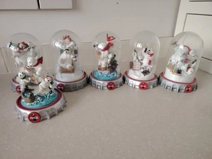 6 Franklin Mint Coca Cola Christmas Dome 2 Polar Bears  Advertising Collectible - Picture 1 of 11