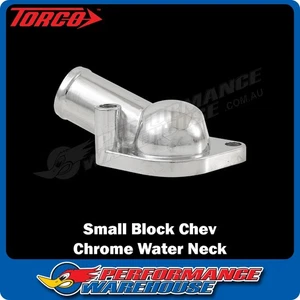 SBC BBC Chev Chrome Die-Cast Low Angle Water Neck Thermostat Housing - Picture 1 of 3