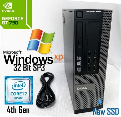 Windows XP PRO 32 bit SP3- Dell Opti RETRO GAMING SFF i7, NEW 512GB SSD, Nvidia - Image 1 of 4