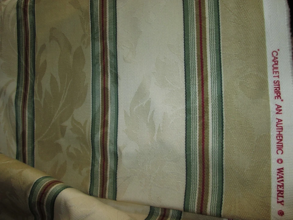 2 yardas Waverly CAPULET RAYA Tela Decorador DORADO MARFIL Tapicería CORTINA Foto 1 de 1