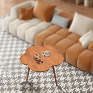 23.6*19.7in Flower Freestanding Synthetic Sheet Wood Color Coffee Table Indoor - Picture 1 of 24