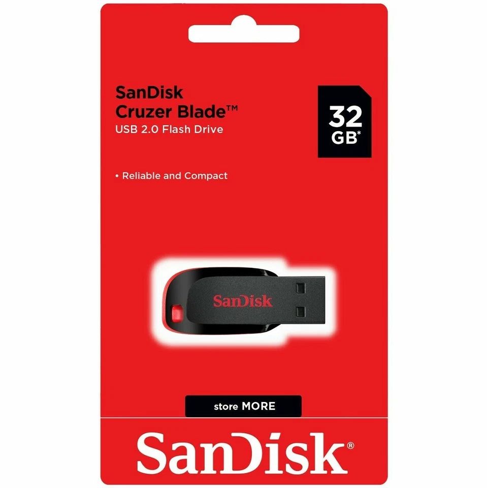 SanDisk 32GB Cruzer Blade USB 2.0 Drive (SDCZ50-032G)