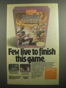 1991 Capcom Street Fighter 2010 The Final Fight NES Game Ad - Few live to Finish
