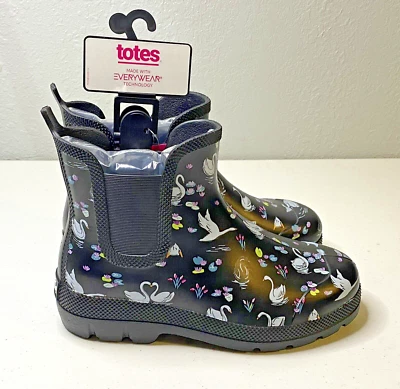 Botas de lluvia Vera Bradley Totes Lago de los Cisnes talla 9 negras nuevas con etiquetas Foto 1 de 4