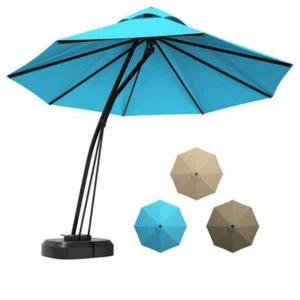Clihome Cantilever Umbrellas 123.24"Hx132"Wx132"D Polyester W/ Aluminum Pole - Picture 1 of 7