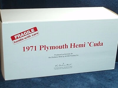 ACME/DANBURY MINT 1971 PLYMOUTH HEMI BARRACUDA CUDA 1/18 GREEN/BLACK - Image 1 of 4