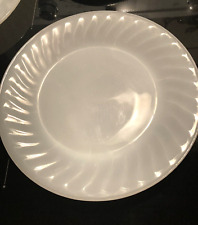 Fire King White Milk Glass Swirl Plain  9" Dinner Plates Set 6 Vintage 50;s 60's