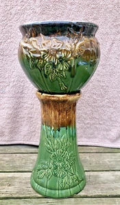 Antique Robinson Ransbottom Camellias Pottery Jardiniere Pedestal Planter 1920s - Picture 1 of 22