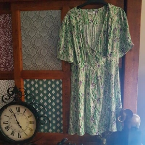 ABITO CAMICIA DONNA SUNCOO Paris.greenSTAMPA FLOREALE AVVOLGENTE UK TAGLIA 12 - Foto 1 di 6